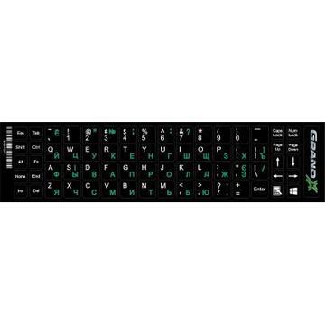 Аксесуар для ноутбука Grand-X 68 keys Cyrillic green, Latin white (GXDPGW)