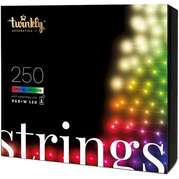 Гірлянда Twinkly Strings RGBW 250, BT+WiFi, Gen II, IP44, кабель Black