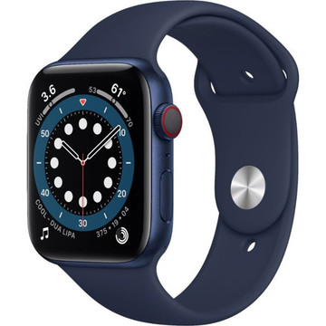 Смарт-годинник Apple Watch Series 6 GPS + Cellular 44mm Blue Aluminium Case with Deep Navy Sport Band (M07J3)