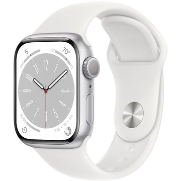 Смарт-часы Apple Watch 8 GPS 41mm Silver Aluminum Case with White Sport Band (MP6L3)