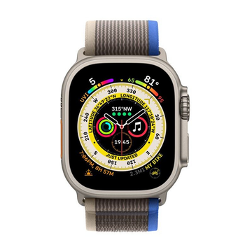 Смарт-годинник Apple Watch Ultra GPS + Cellular 49mm Titanium Case with Blue/Gray Trail Loop M/L (MQEJ3/MQF33/MNHT3)
