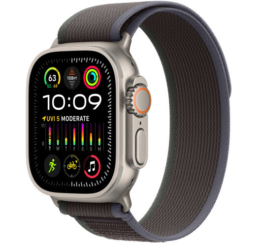 Смарт-часы Apple Watch Ultra 2 GPS + Cellular 49mm Titanium Case with Blue/Black Trail Loop - M/L (MRF63)