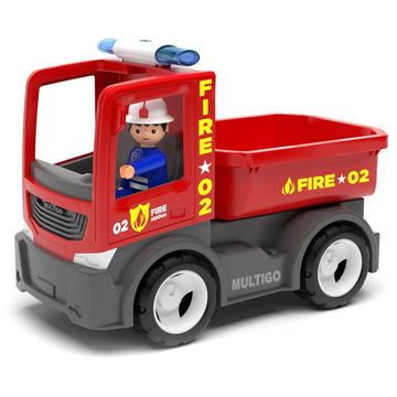 Машинка Multigo Single FIRE - DROPSIDE WITH DRIVER Пожарный грузовик