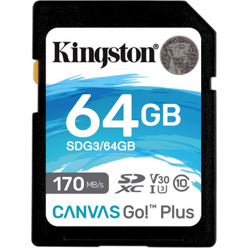 Карта пам'яті  Kingston 64GB SDXC C10 UHS-I U3 Canvas Go Plus (SDG3/64GB)
