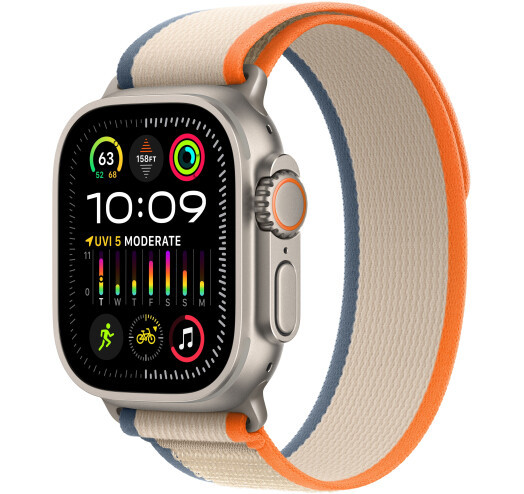 Смарт-годинник Apple Watch Ultra 2 GPS + Cellular, 49mm Titanium Case with Orange/Beige Trail Loop - M/L